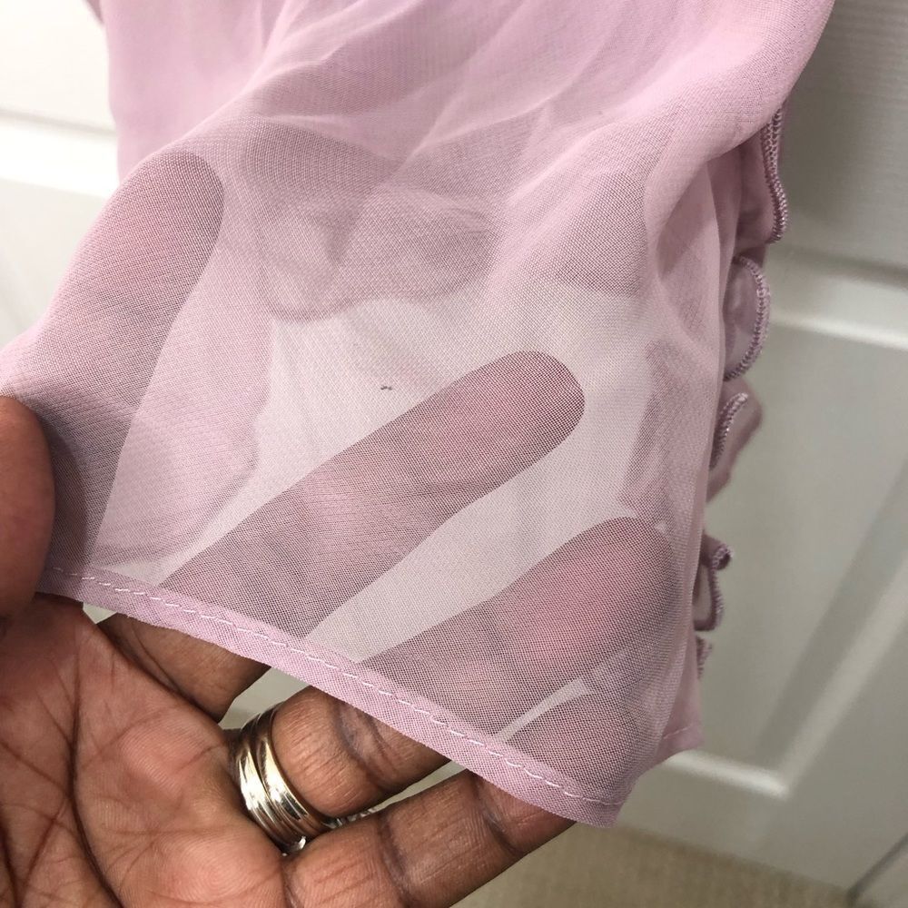 Sensara dusty pink sheer tank blouse with adjustable straps, size medium - Picture 11 of 14